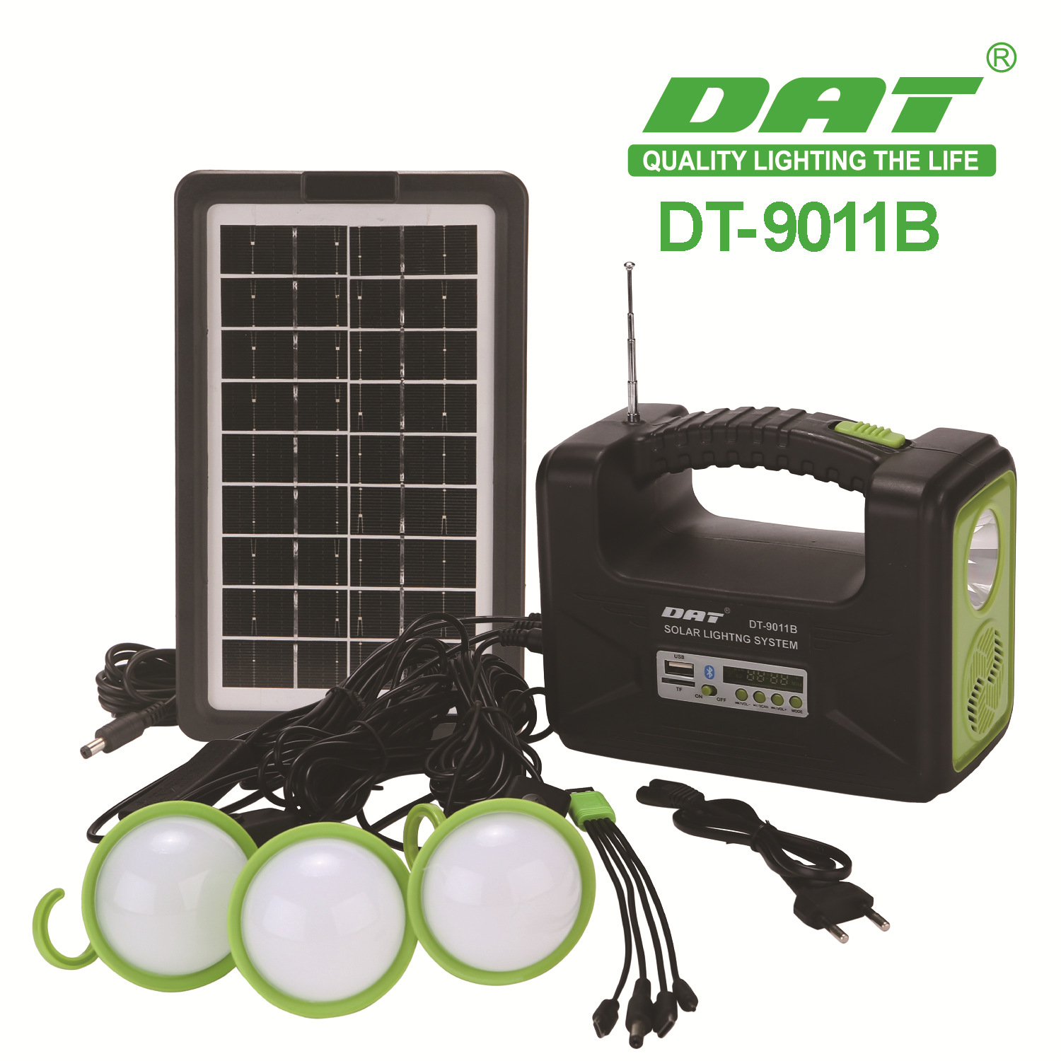 DT-9011B太阳能照明小系统带MP3可应急充电照明灯蓝牙音响功能
