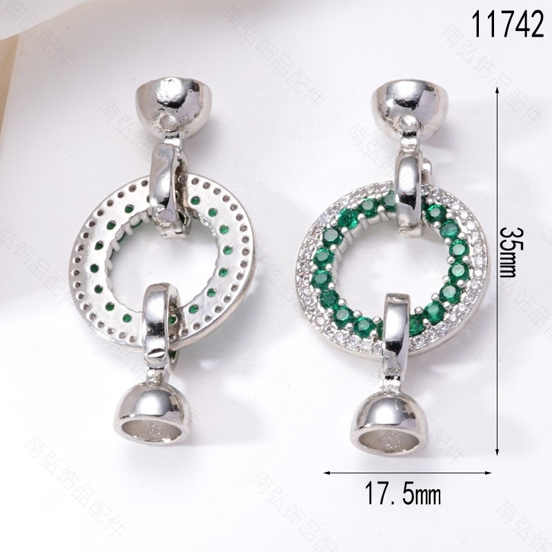 Pearl necklace buckle, emerald zirconium ring buckle, handcrafted end buckle, connecting buckle, mother-and-child buckle, sweater chain diy accessories Specification image