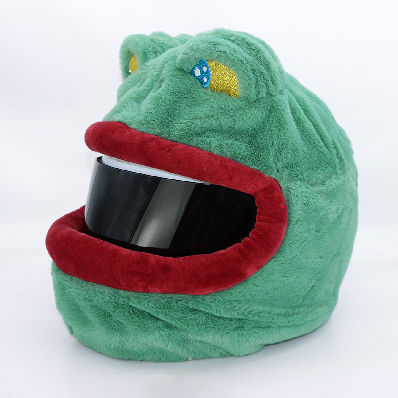 Plush helmet cover, funny big-mouthed frog full helmet cover, motorcycle head cover, new cross-border helmet cover