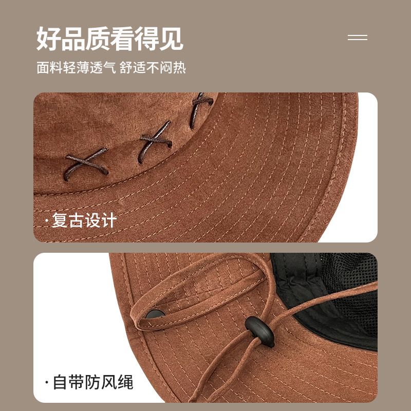 American retro western cowboy hats, women's winter outdoor climbing hats, Sichuan Western travel sun hats, men's sun-protective fisherman hats Application Scenario