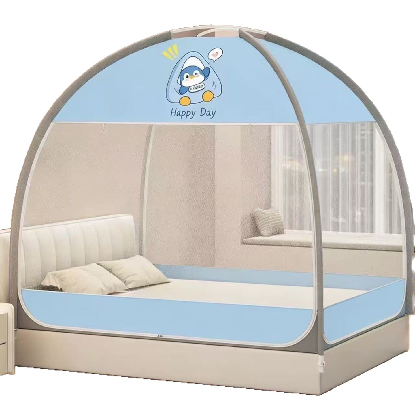 蚊帐/蚊帐床幔/围栏蚊帐/婚庆门帘/床帘学生白底实物图