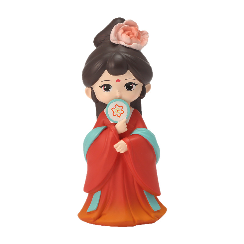 Cute ancient-style dolls, home and office desk ornaments, Hanfu figurines, resin princesses Item Picture