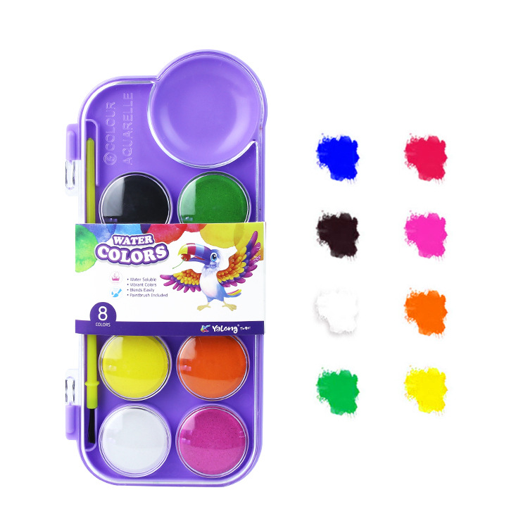 Yalong Cross-border's best-selling 8-color watercolor student art supplies and children's watercolor painting sets