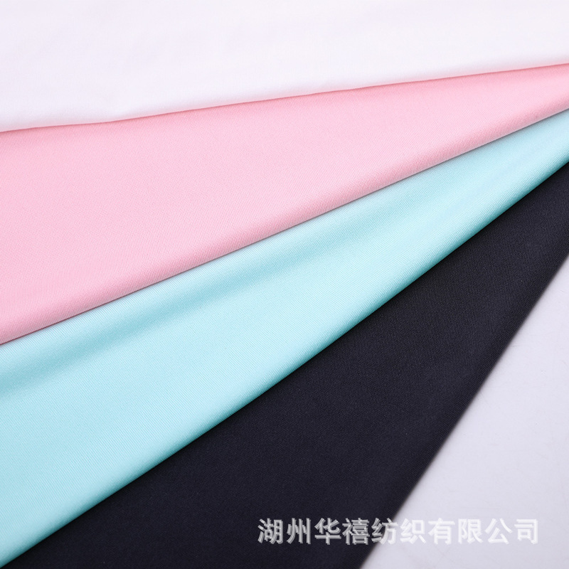 牛奶丝针织布 140克-180g涤氨汗布春夏健身瑜伽服T恤运动针织面料产品图