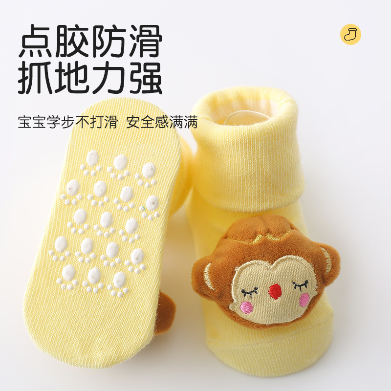 Baby socks, spring thin type a baby socks, glue anti-slip floor socks, cartoon dolls, newborn socks for 0-9 months Specification image