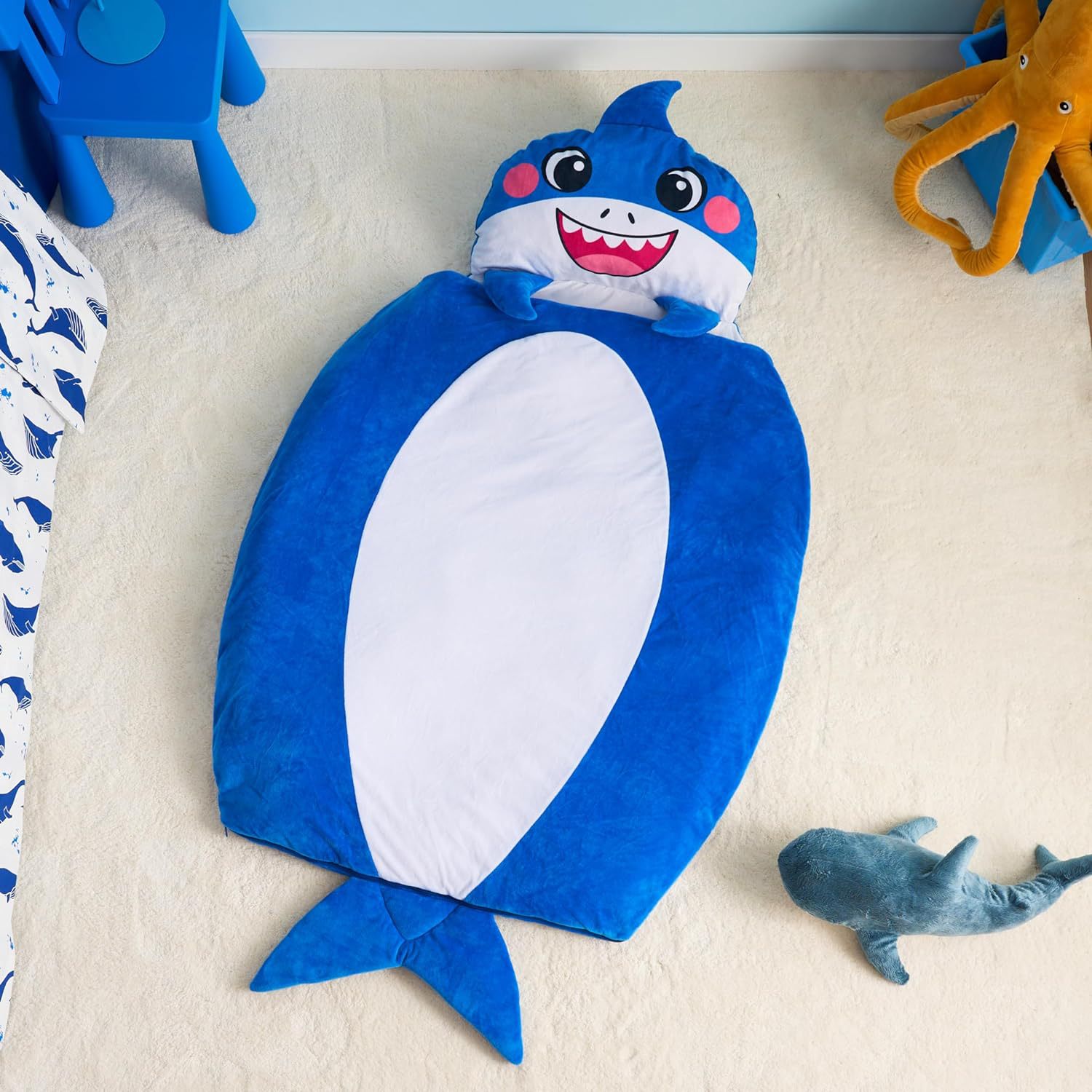 Cross-border Amazon children's sleeping bags, cartoon animal throw pillows, transformable sleeping bags, anti-kick and warm shark sleeping bags Specification image