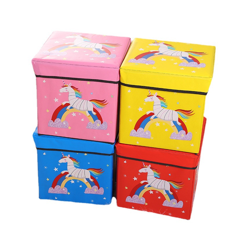 Cross-border bestseller creative storage stool, cartoon shoe-changing stool, laminated waterproof underwear, fabric home goods storage box Item Picture