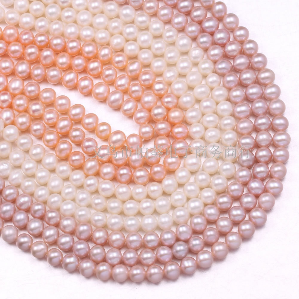 Exquisite natural freshwater pearls, round pearl beads, DIY jewelry accessories, loose beads factory wholesale 6-7mm Specification image