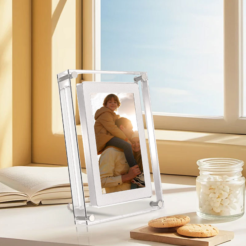 Cross-border 5-inch transparent acrylic digital photo frame IPS high-definition electronic photo album intelligent photo album advertising machine manufacturer details Picture
