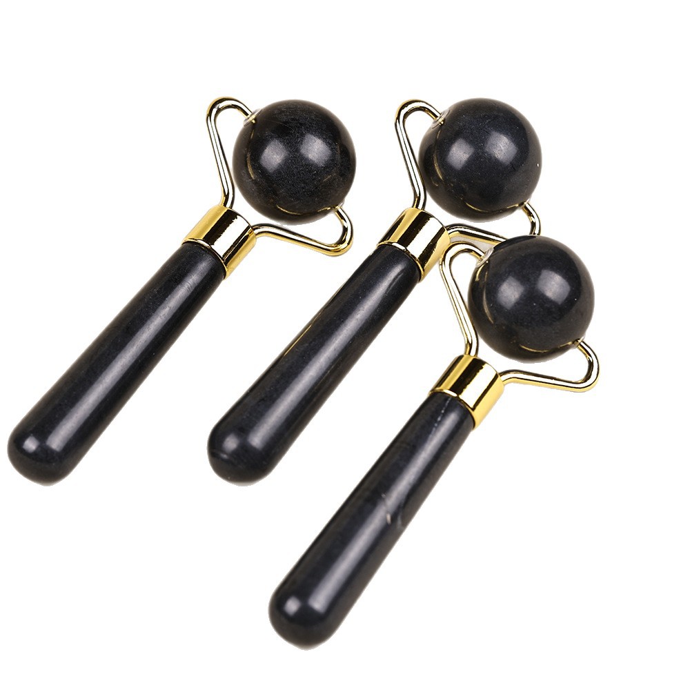 家用美容院用圆珠按摩美容棒脸部面部身体护理美容按摩器天然黑玉玉石小巧方便详情图5