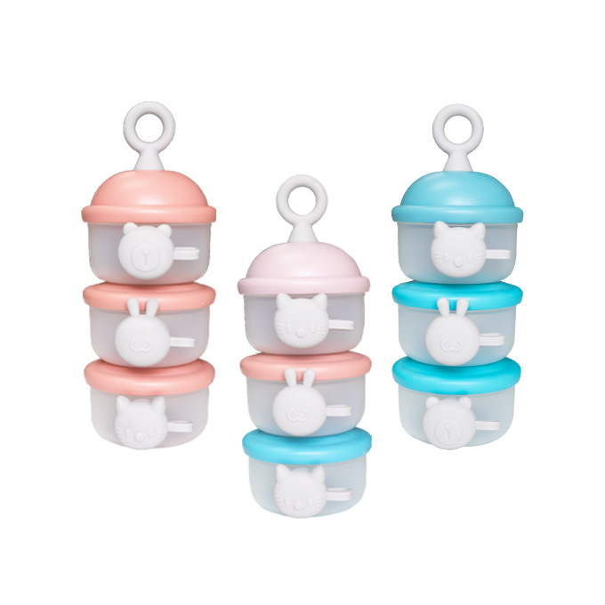 The manufacturer wholesals three-layer portable outdoor milk powder boxes and baby food packaging and storage boxes Item Picture