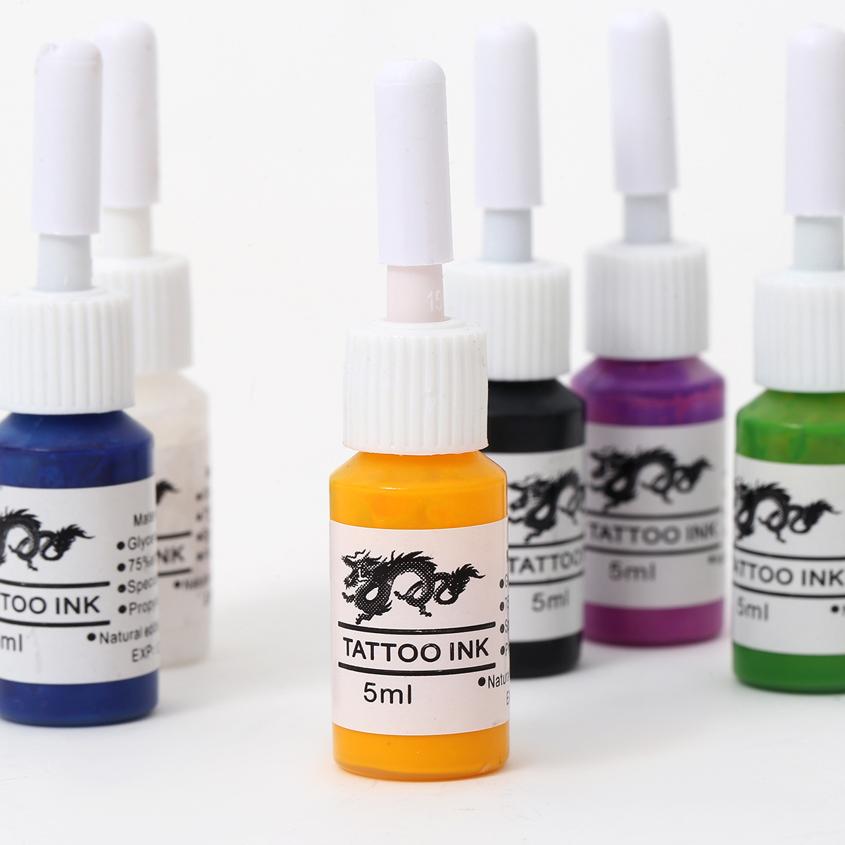 纹身练习色料5ml彩色墨水练习纹身色料墨水小瓶纹身刺青颜料批发