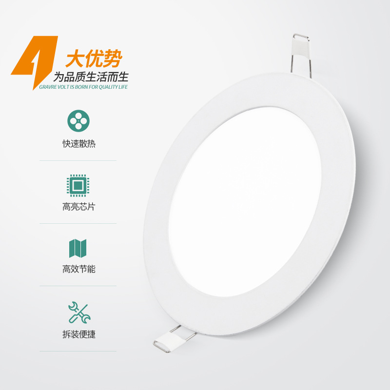 LED panel lights, circular and square recessed downlights, recessed side-emitting small panel lights, ultra-thin panel lights Specification image