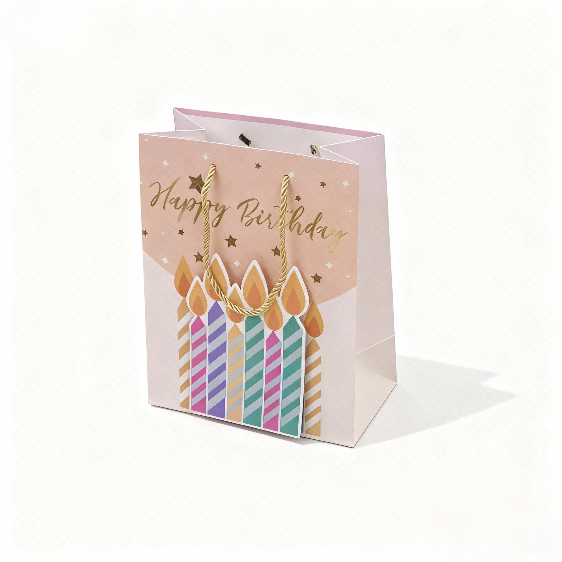 Birthday party gift bag set, creative candle star pattern handbag gift box, decorative paper bag, multi-size handbag gift packaging Specification image