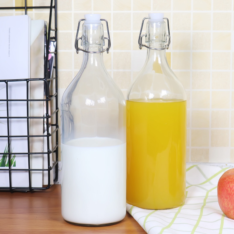 密封玻璃瓶酿酒瓶红酒瓶带盖白酒瓶橄榄瓶空瓶油瓶饮料牛奶密封瓶