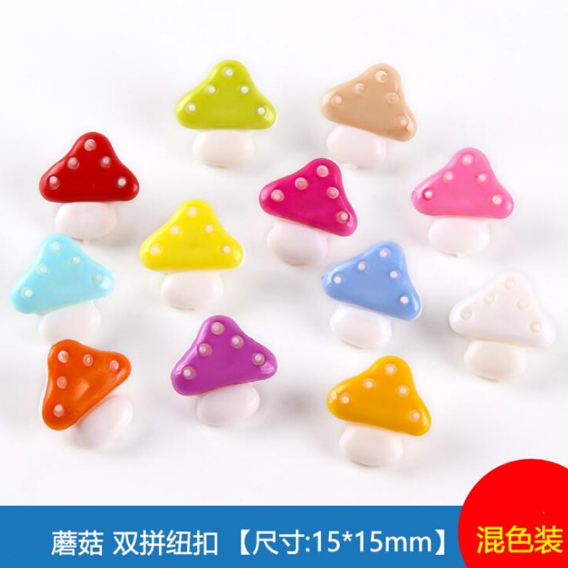 Fabricante suministro directo dibujos animados ropa para niños DIY accesorios candy color botones geométricos forma de fruta con ojo hebilla varios estilos Specification image