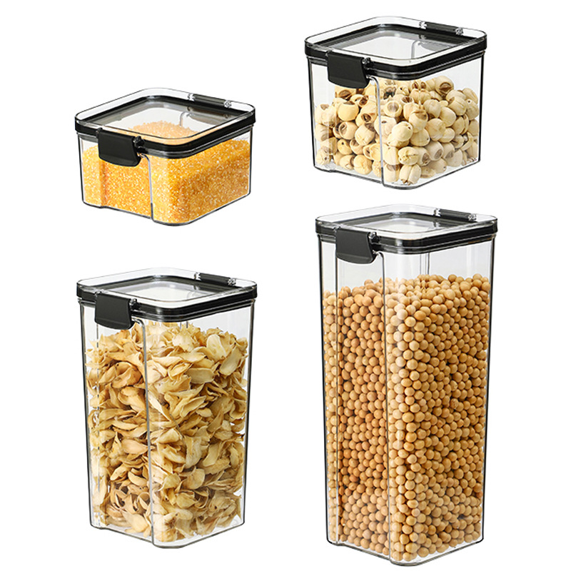 [cuadrado engrosado transparente sellado lata] grado alimenticio grano multigrano cocina almacenamiento latas latas de almacenamiento de té a prueba de humedad Item Picture