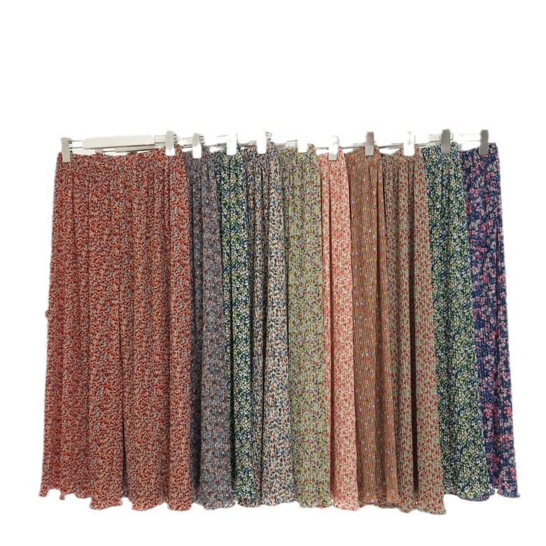 Ice silk wide-leg women's spring and summer thin pajama pants, high-waisted, drape, pleated, laid-back style, floral print home casual pants, Korean style Item Picture