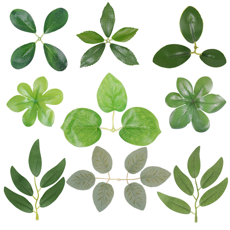 亚马逊仿真树叶酒店绿化工程插花配件家居装扮造景人造绿植叶片白底实物图