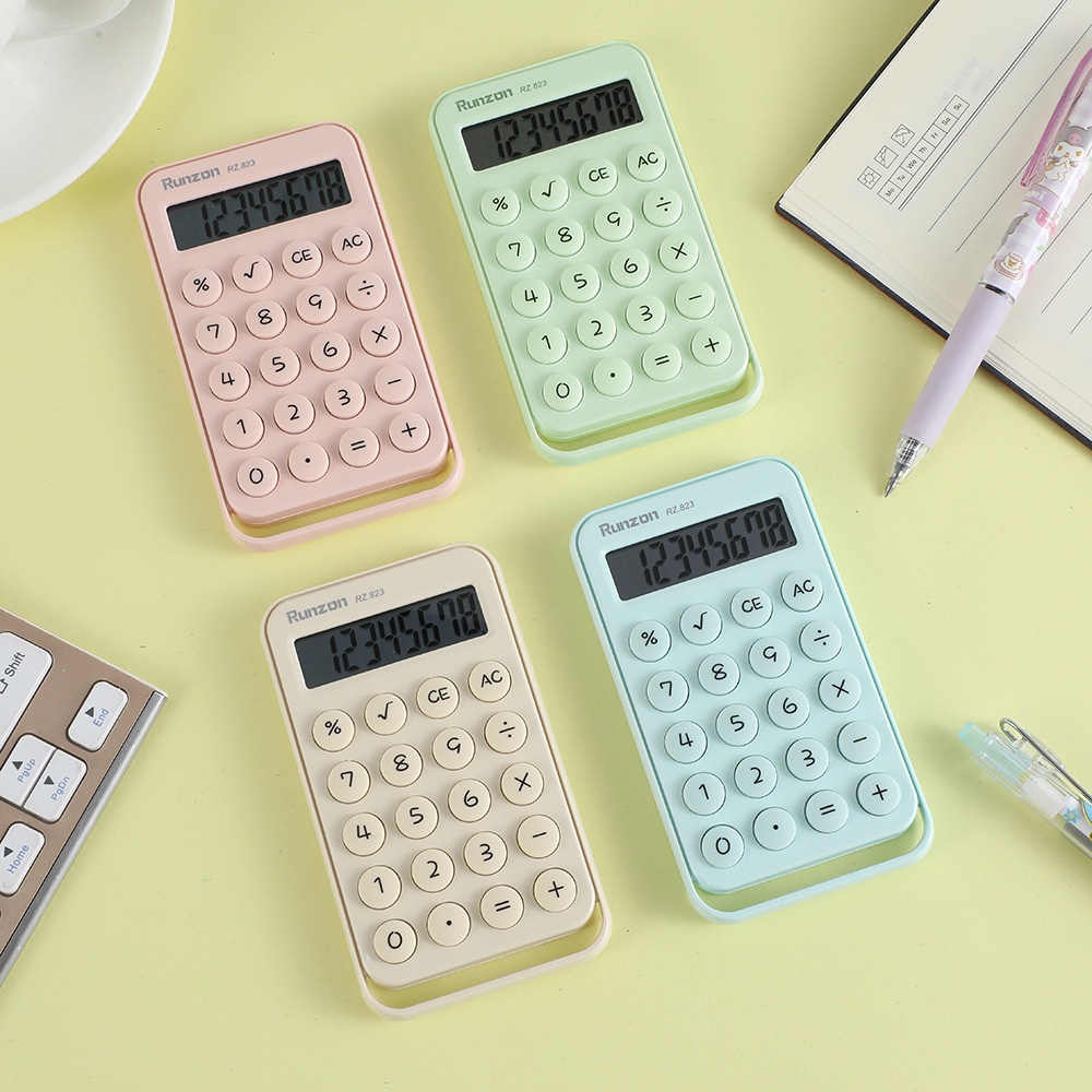Wholesale of RZ-823 new high-appearance level calculator, mini dopamine color calculator, portable and cute computer full figure