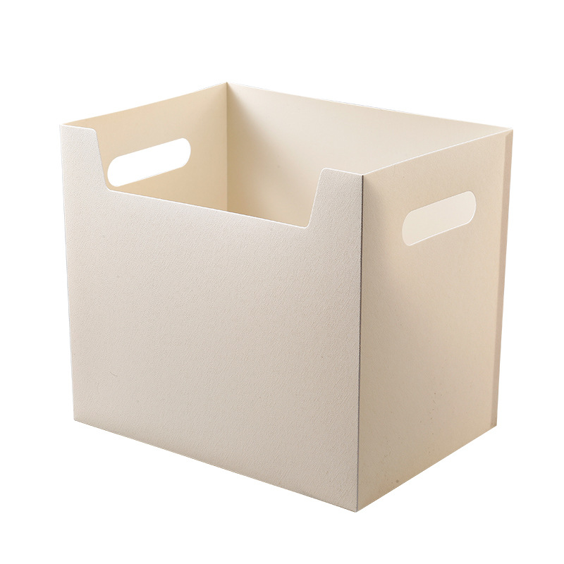 Office book organization box, pp plastic imitation leather multi-functional stationery and sundries desktop storage box, storage PP material Item Picture