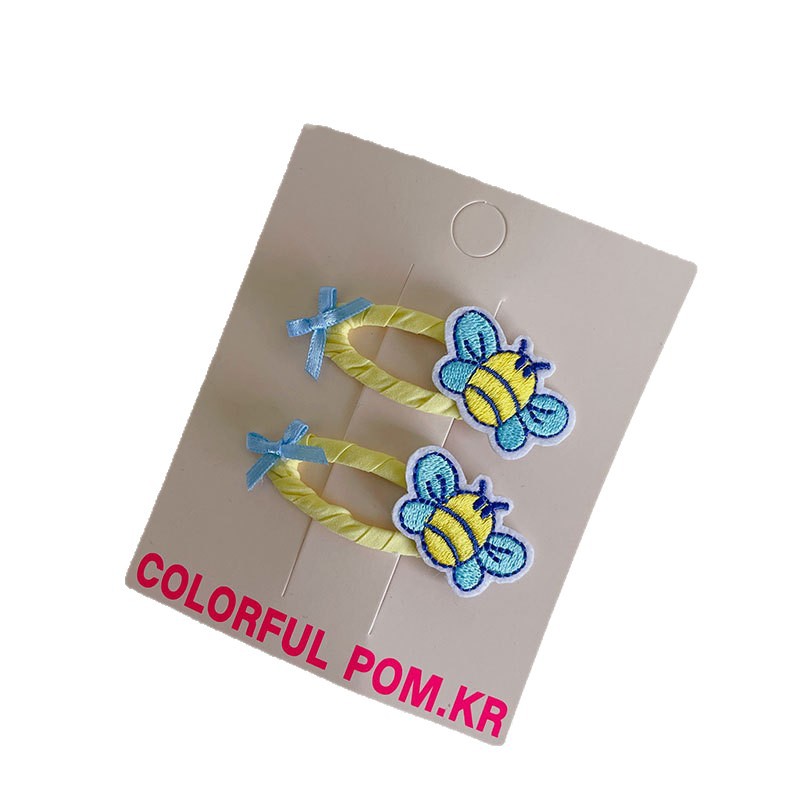 Spring new cute little bee hair clips, children's fabric side broken hair bangs clips, Bye clips baby hair accessories for women Item Picture