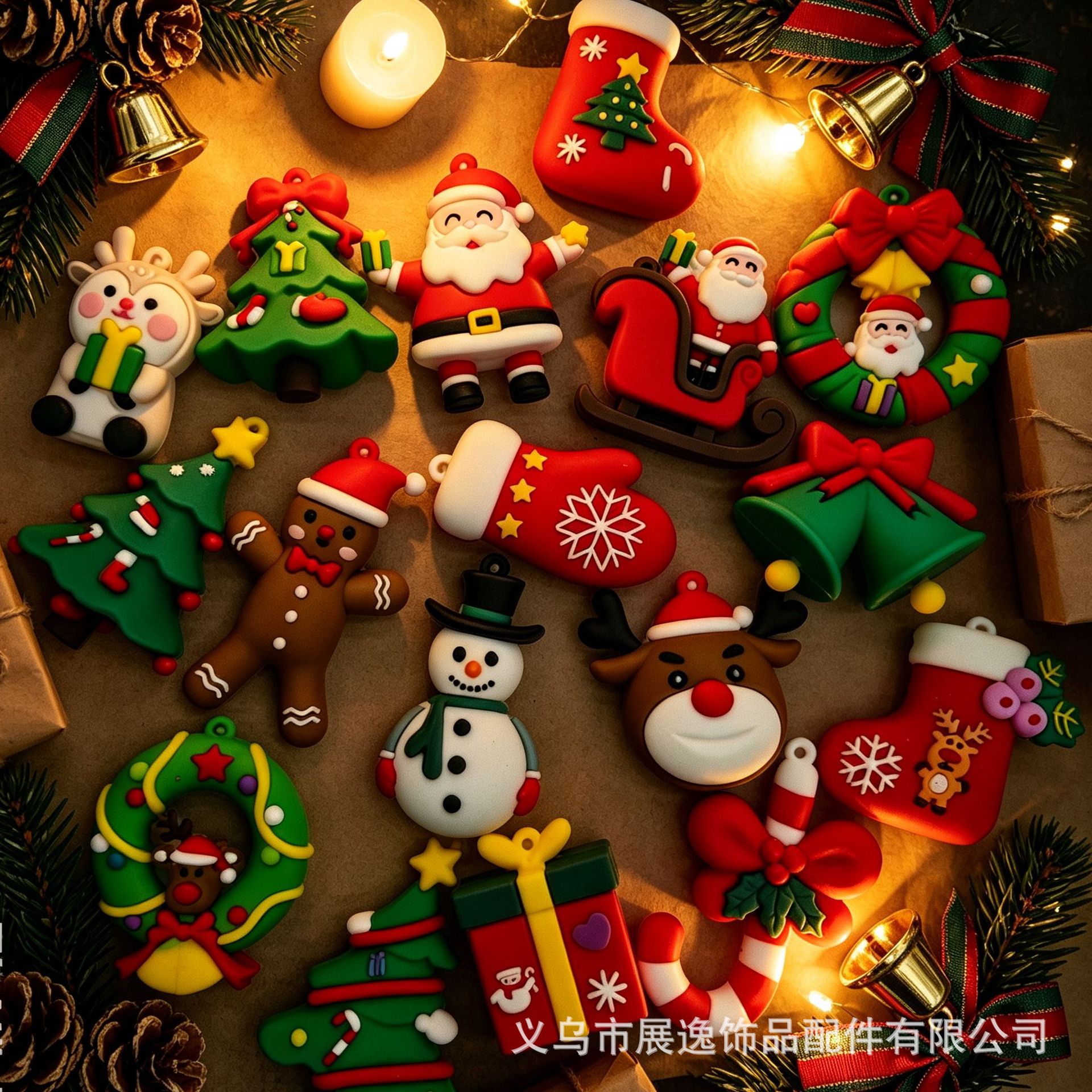 Cartoon Christmas series keychains, pendants, new holiday gift accessories wholesale, cute little ornaments