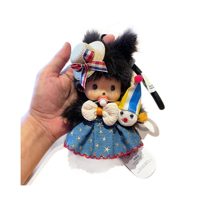 Cute handcrafted original new genuine Mengqiqi plush toy, pacifier, furry doll bag and pendant Item Picture
