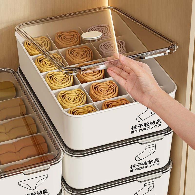 Underwear and underpants storage box, sock storage wonder, home wardrobe, dormitory close-fitting clothes three-in-one organization box details Picture