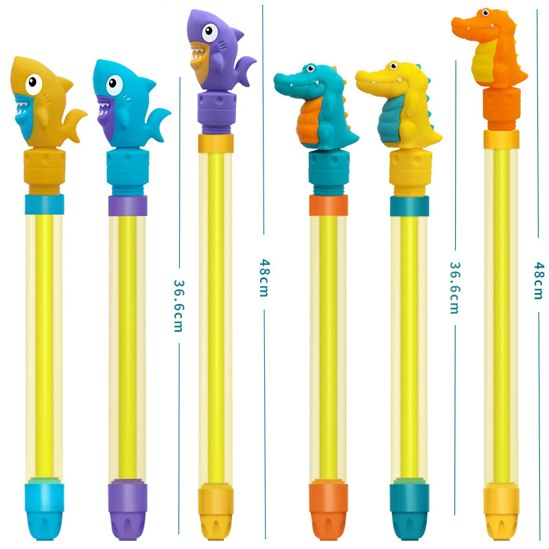 Cross-border children's dinosaur crocodile pull-out water gun, summer outdoor water play parent-child interaction water gun toy wholesale Item Picture
