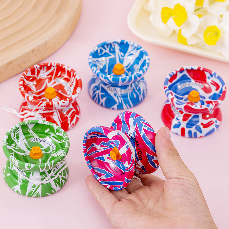 印花合金溜溜球yoyo男孩爆旋溜溜球 线控玩具儿童小礼物礼品批发