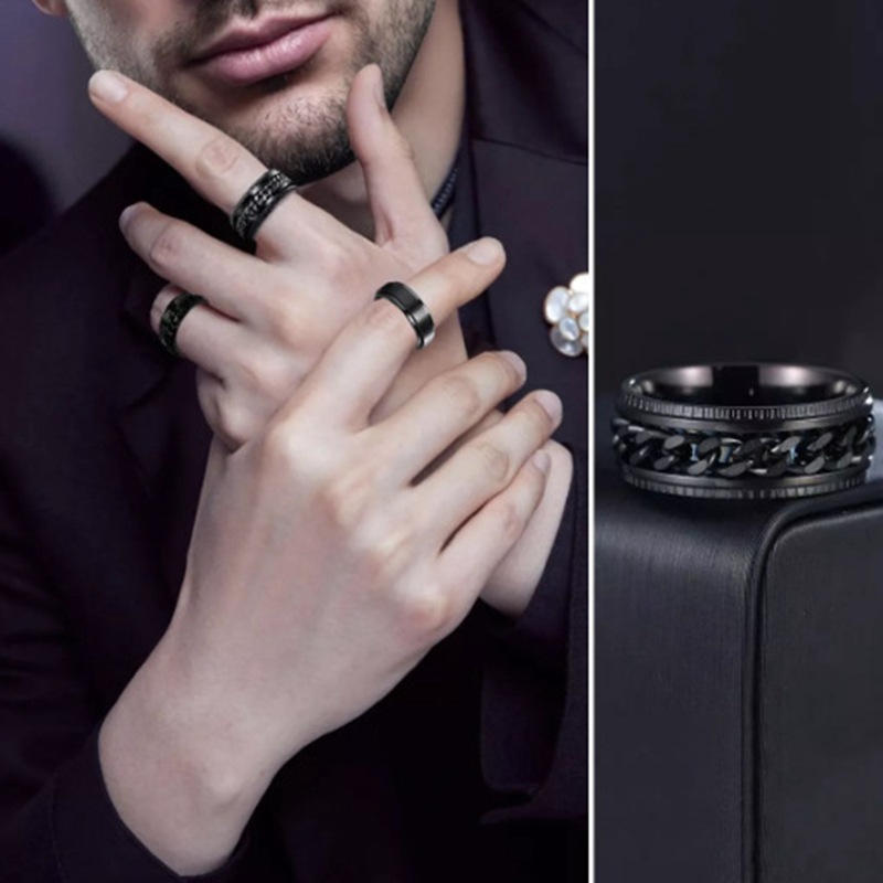 Amazon's best-selling chain-rotating stress-relieving ring, men's titanium steel rotating ring, wholesale of European and American men's accessories Application Scenario