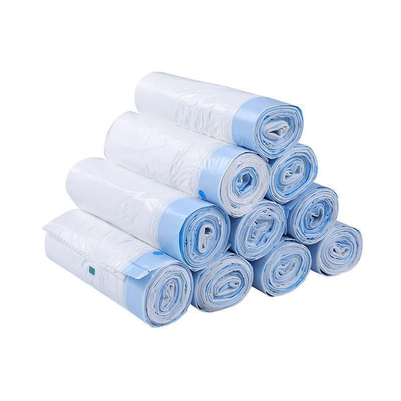 Thickened drawstring garbage bags for household use, not easy to break, extra-thick portable hand-held disposable plastic bags, large rolls for kitchen Item Picture