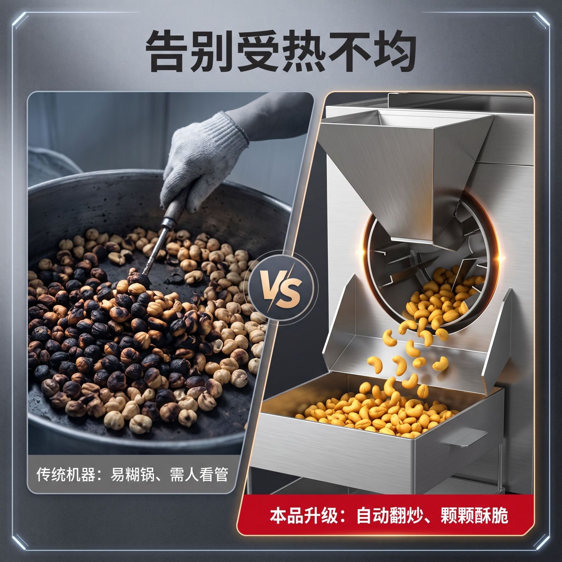 Horizontal electric heating/gas roasting machine, commercial stainless steel drum roasting machine for chestnuts, peanuts and melon seeds, manufacturer details Picture