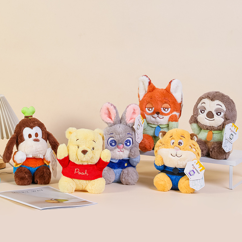 迪士尼正版高飞维尼熊唐老鸭疯狂动物城朱迪尼克绒乐派对毛绒公仔