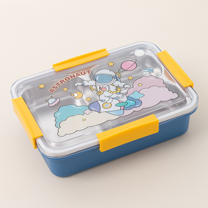 304 stainless steel anti-odor-mixing compartments lunch box, cartoon-sealed takeout, student and office worker insulated food-grade lunch box Specification image