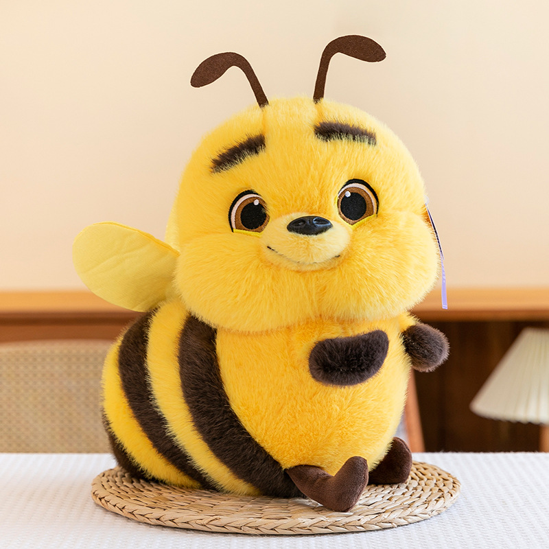 Cartoon big-eyed little bee plush toys, children's soothing dolls, birthday gifts, event props, home decorations