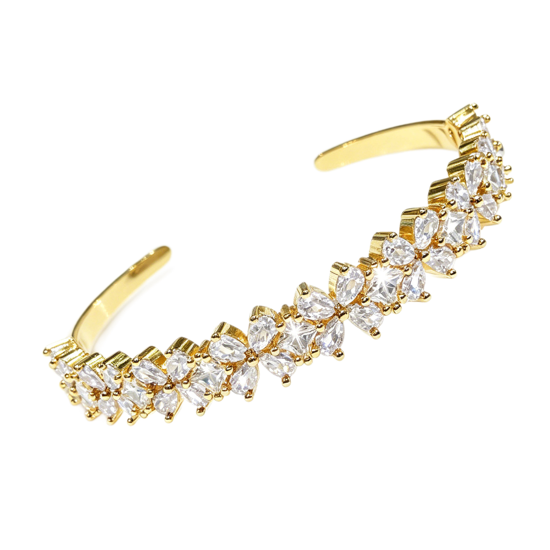 Cross-border open zircon bracelet available in five colors, light luxury and dazzling, adjustable Cuff, gold electroplated zircon set Item Picture