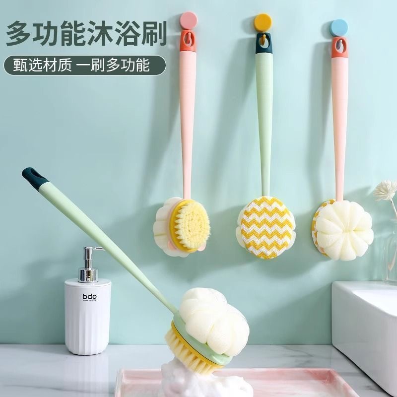 长柄软毛双面沐浴刷二合一洗澡搓背神器洗浴不求人多功能洗澡刷
