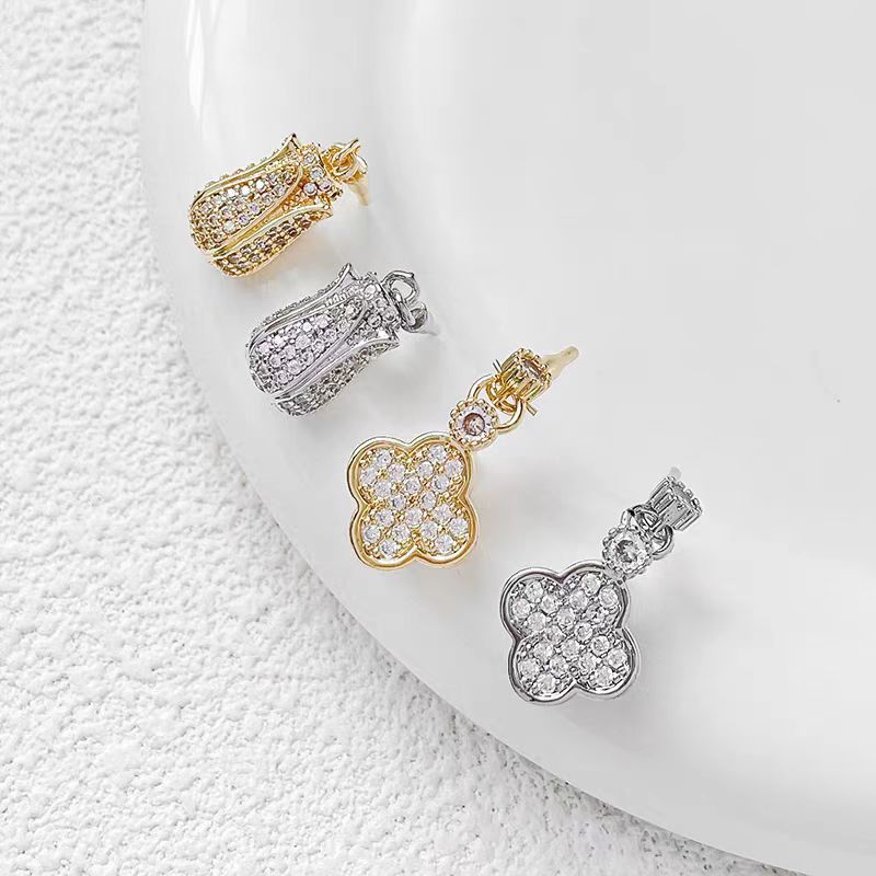 Pearl necklace ingot clasp tulip plated 18kdiy jewelry necklace clasp, fashionable and creative pearl metal clasp