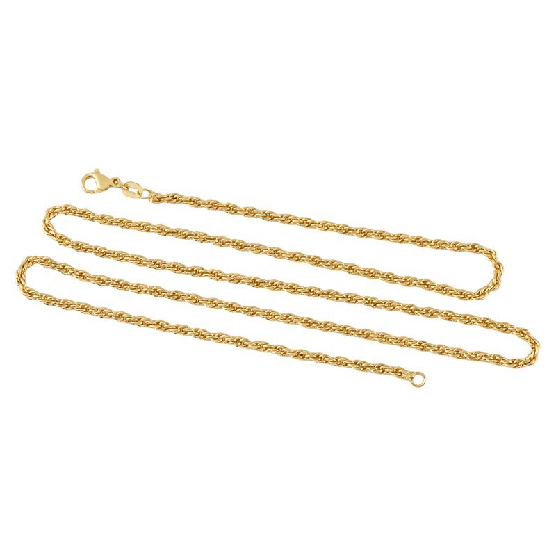 European and American cross-border hip-hop collarbone chain, personalized copper-plated twist necklace, vacuum gold-plated high-end twist chain Item Picture