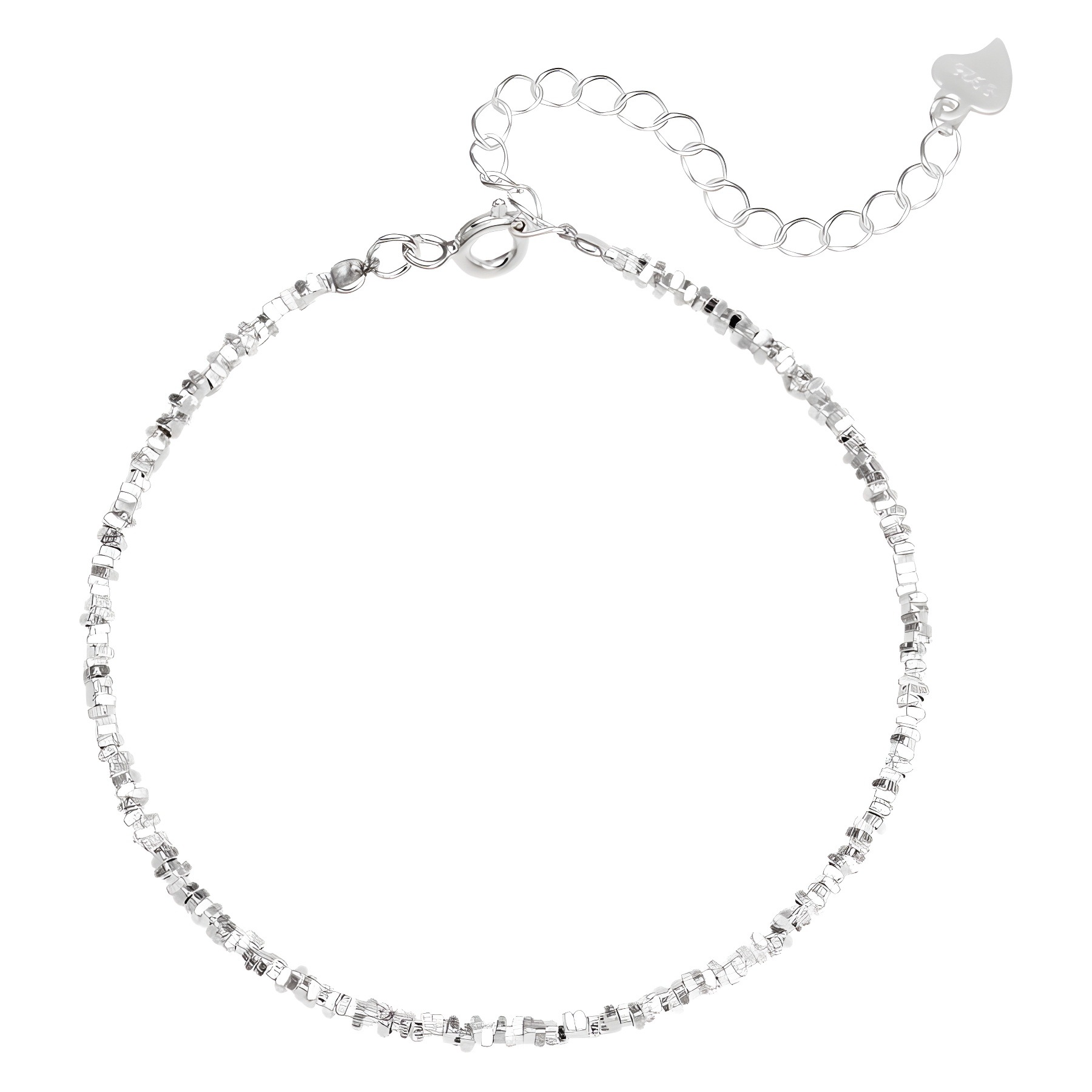 A few pieces of broken silver bracelet necklace set for women's fashion, niche and versatile, elegant and stylish broken silver collarbone necklace Item Picture