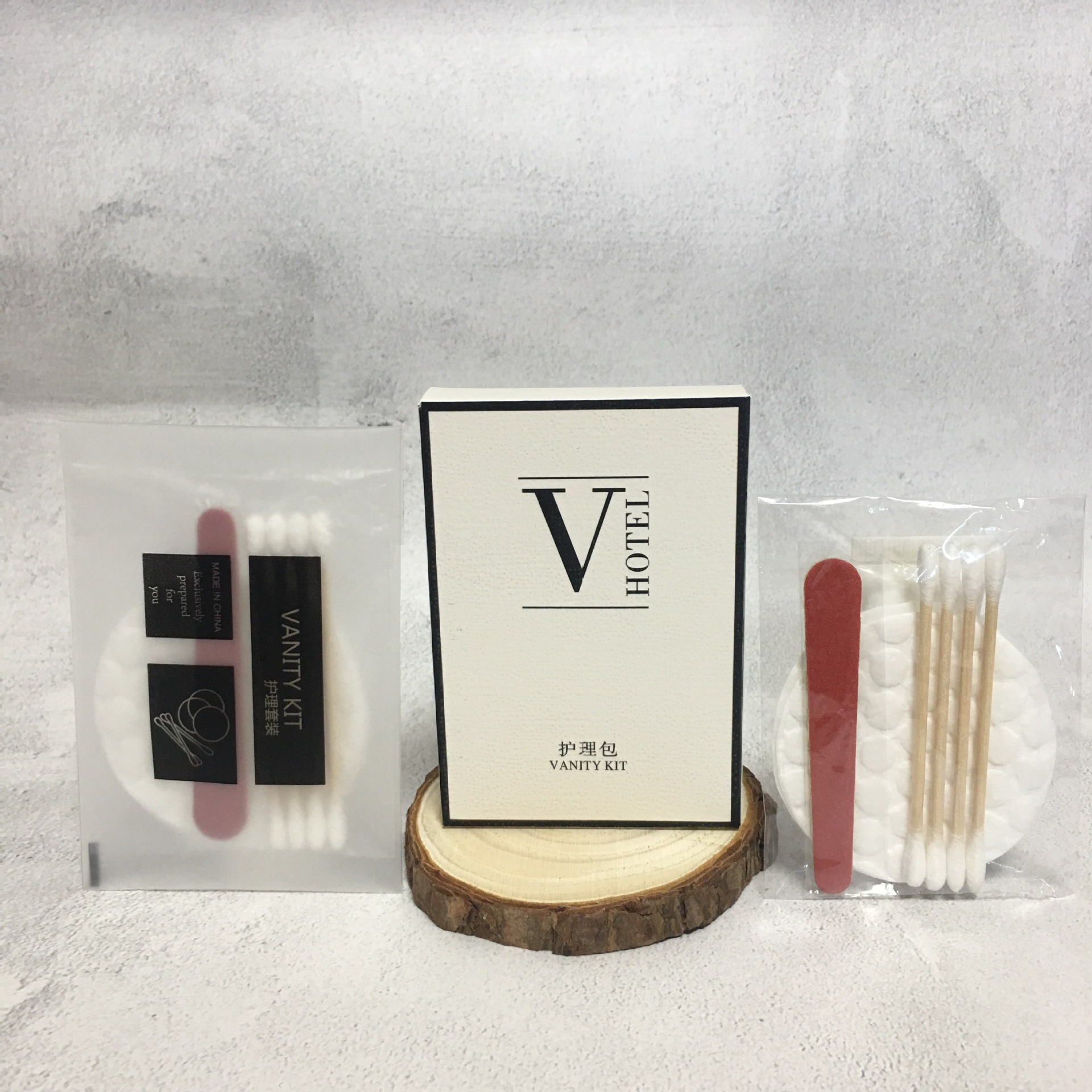 Hotel and homestay disposable products care package set, wooden sticks, cotton swabs, nail files, makeup cotton, beauty portable daily use details Picture