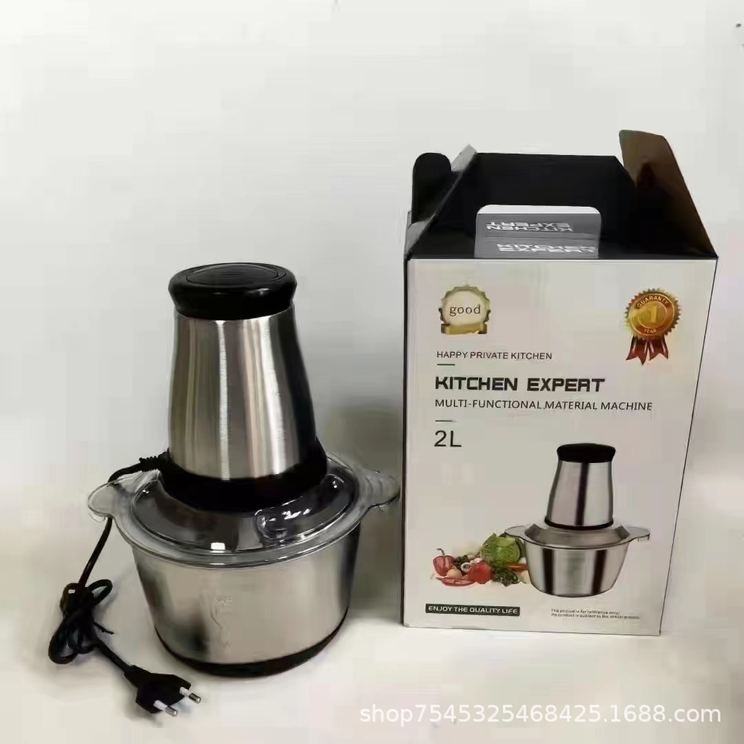 Cross-border low-price wholesale gifts, multi-functional household meat grinder, large-capacity food processor, electric stainless steel complementary food machine
