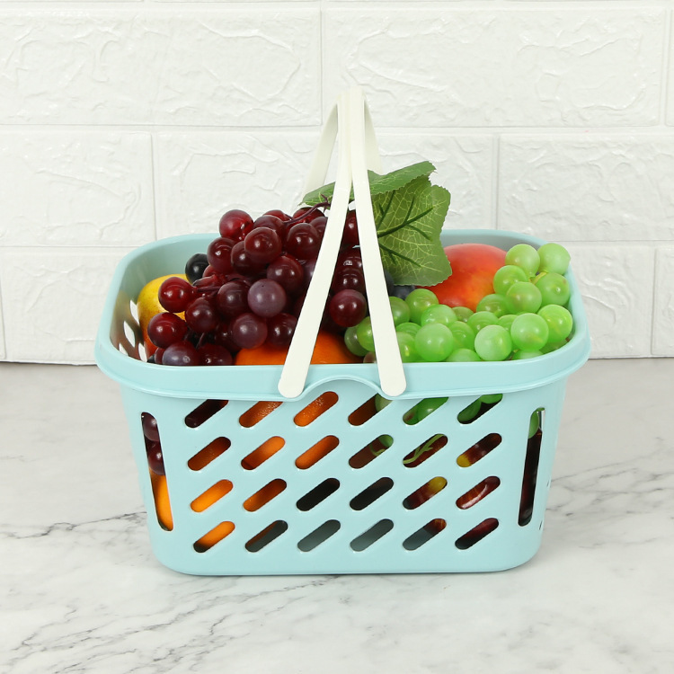 篮子收纳篮塑料镂空小号家用手提篮洗澡篮蔬菜水果篮采摘购物