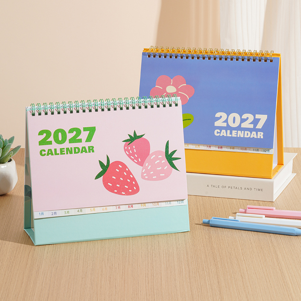 舟舟月历2027ins风卡通台历定制创意桌面记事企业广告可印 logo