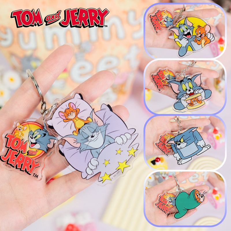 官方正版猫和老鼠卡通钥匙扣可爱学生亚克力挂饰包包创意挂件礼物细节图