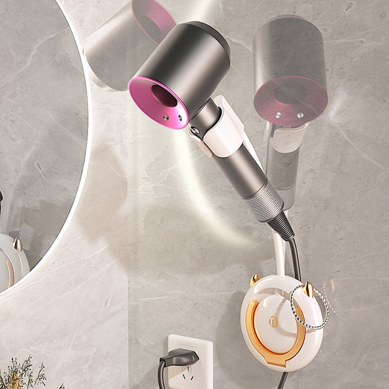 Lazy person hair dryer stand, no need to hold or hold the hair dryer, free your hands. Hair dryer storage rack, wall-mounted, no need to drill holes details Picture
