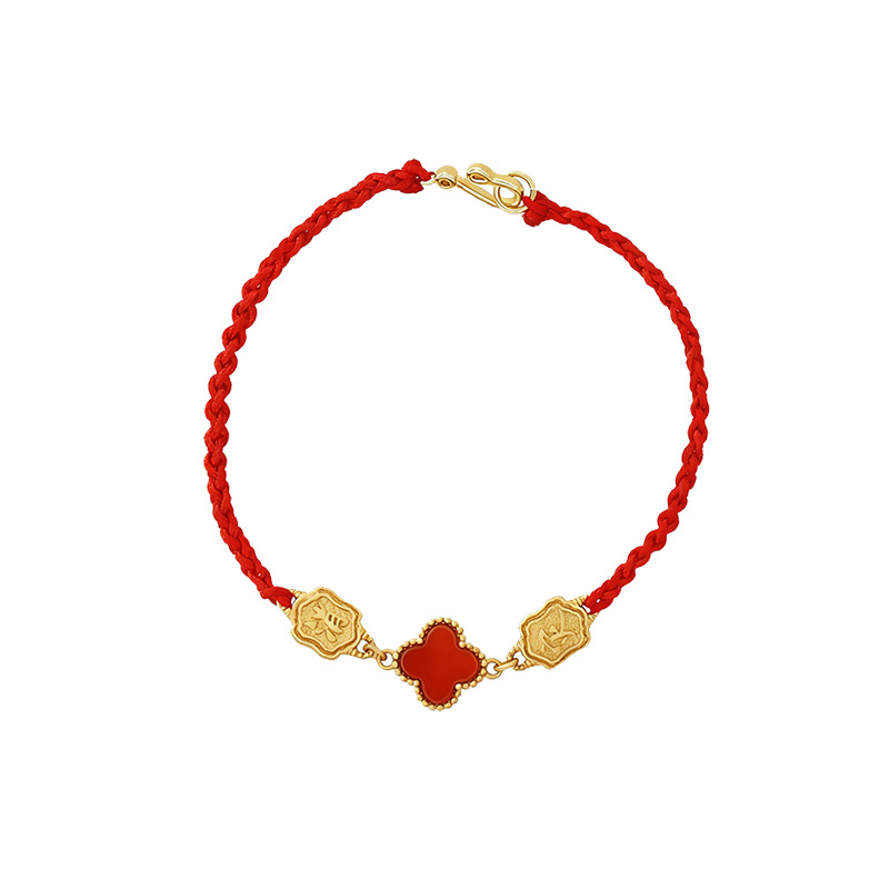 Hyacinth's zodiac year red string bracelet, hand-woven bracelet, niche design, red agate accessory, will be a bestseller on Douyin in 2025 Item Picture
