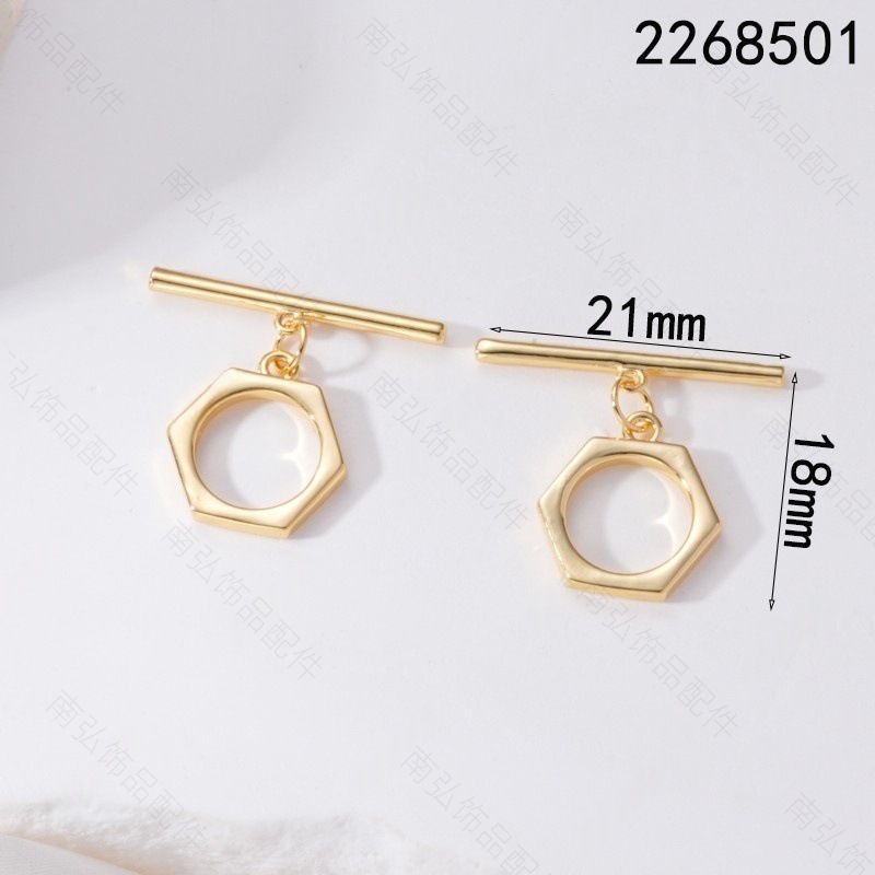 18K copper-plated real gold simple smooth OT clasp color retention bracelet pearl necklace connecting clasp diy jewelry accessory Application Scenario
